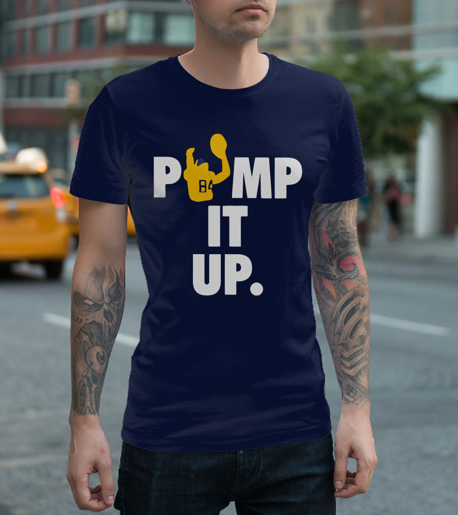Pump It Up Blue B4 Ninety Football Gesture T-Shirt