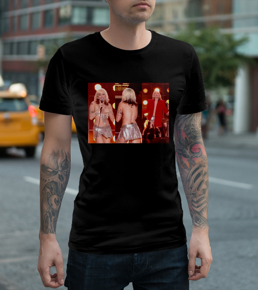 Miley Cyrus Silver Outfit Performance T-Shirt