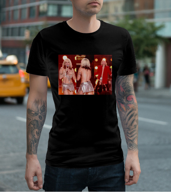 Miley Cyrus Silver Outfit Performance T-Shirt