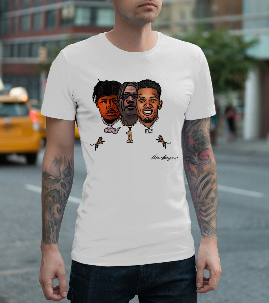 Joe Burrow Tres Amigos GV 1 AB Tiger Faces T-Shirt