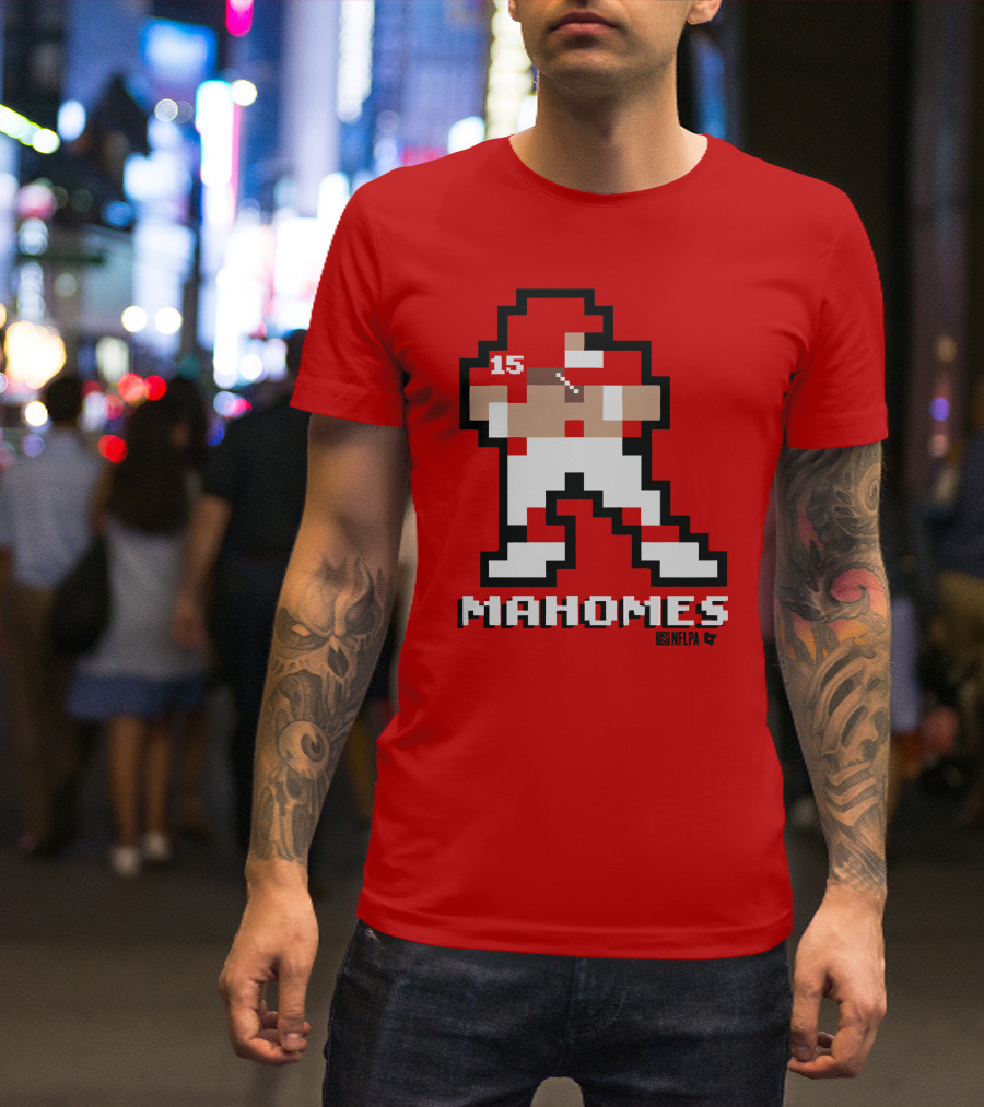 Patrick Mahomes 8 Bit NFLPA Pixelated Player T-Shirt