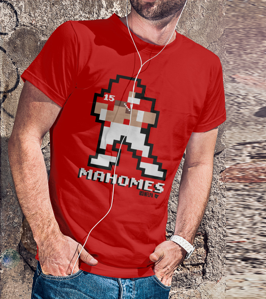 Patrick Mahomes 8 Bit NFLPA Pixelated Player T-Shirt
