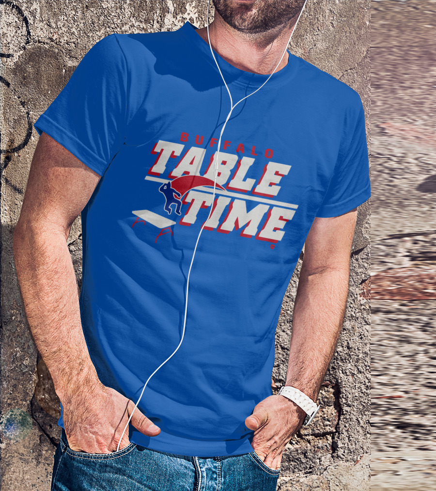 Buffalo Bills Table Time Jumping Through Folding Table T-Shirt