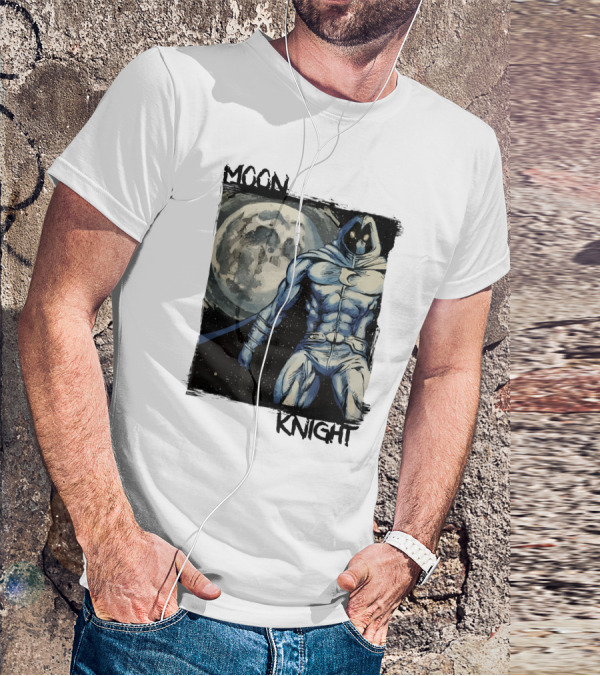 Moon Knight Marc Spector Hero With Full Moon Background T-Shirt