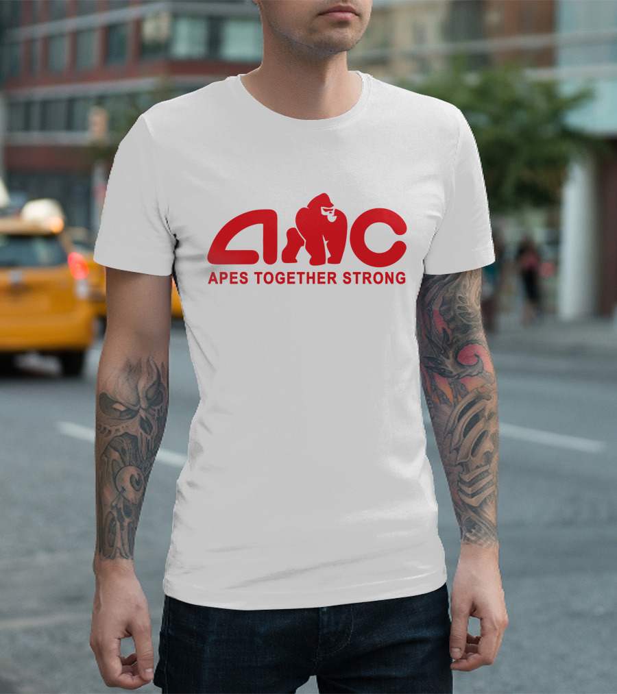 AMC Apes Together Strong Logo With Red Gorilla T-Shirt