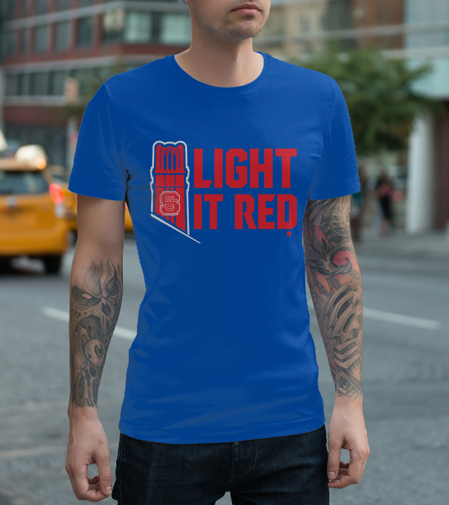 NC State Light It Red Bell Tower T-Shirt