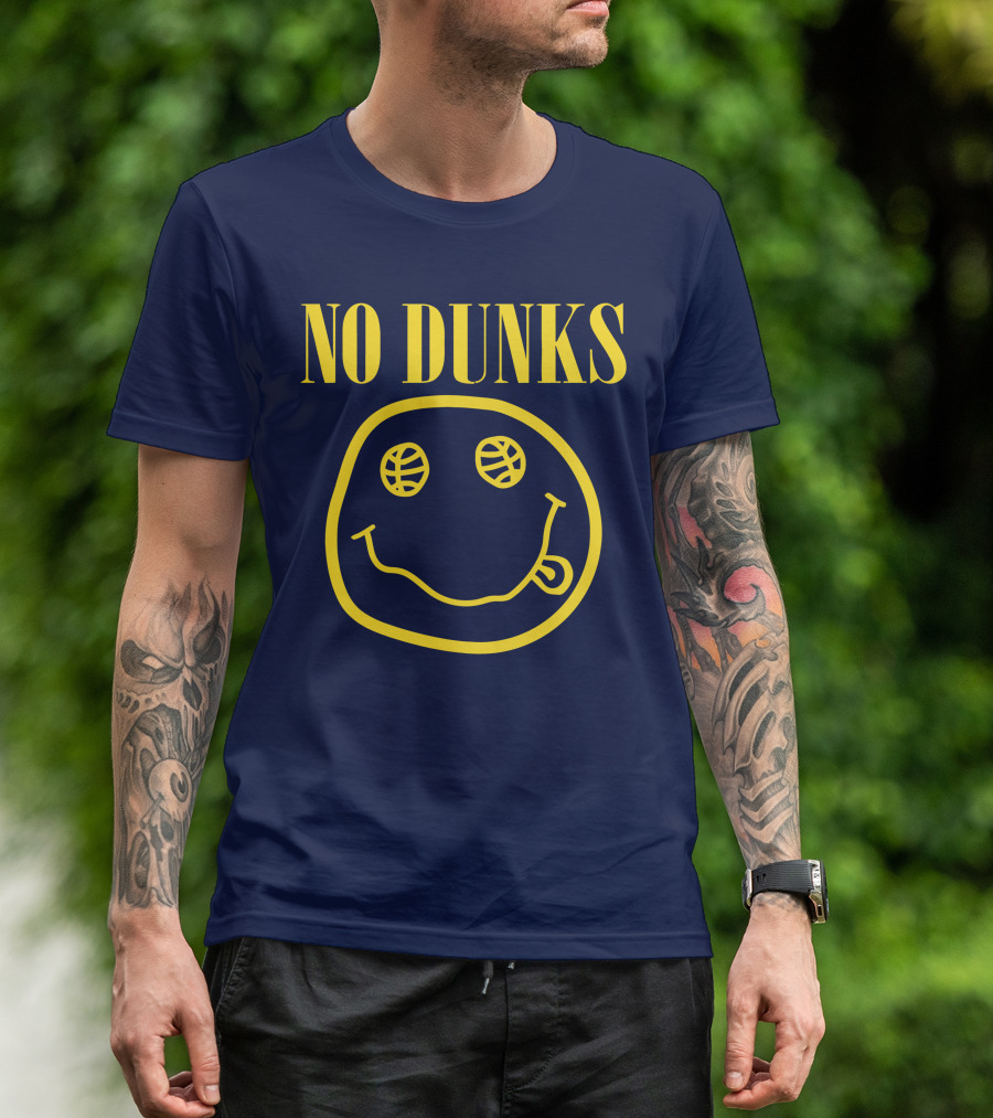 No Dunks Smiley Face Basketball Eyes T-Shirt