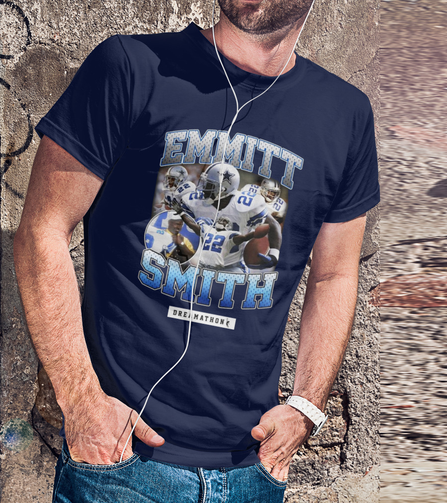 Emmitt Smith Dreamathon Dallas Cowboys Collage T-Shirt