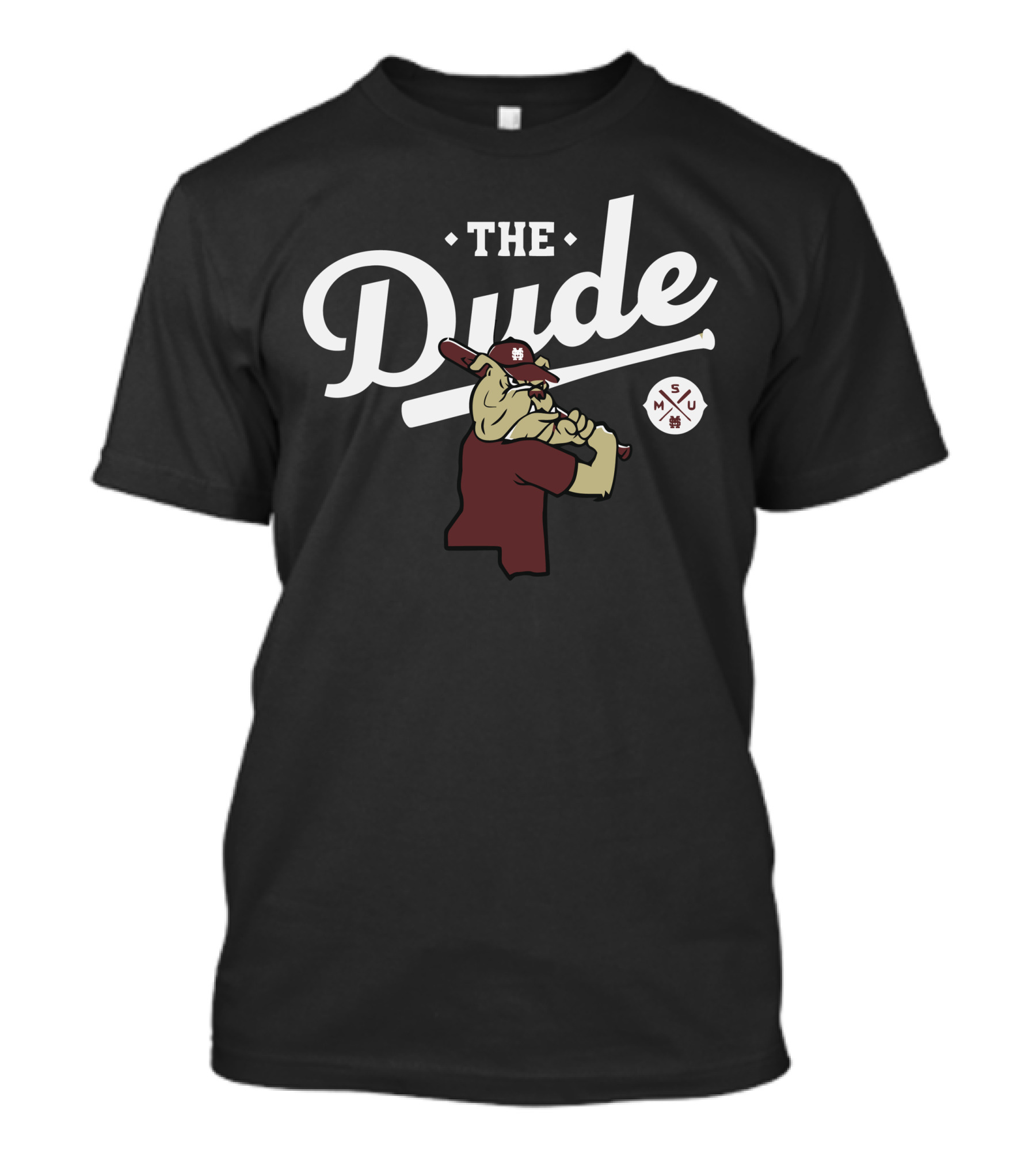 The Dude Mississippi State Bulldog With Baseball Bat MSU T-Shirt