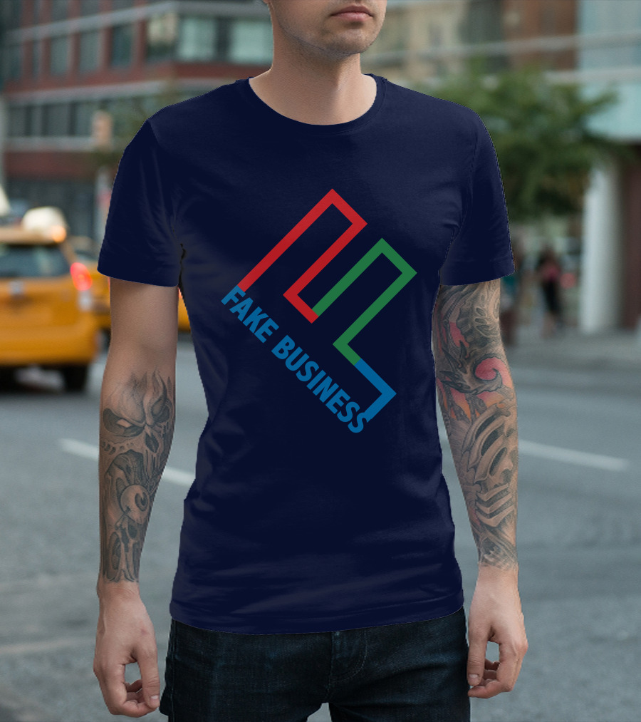 Fake Business Logo With Red Green Blue Lines T-Shirt