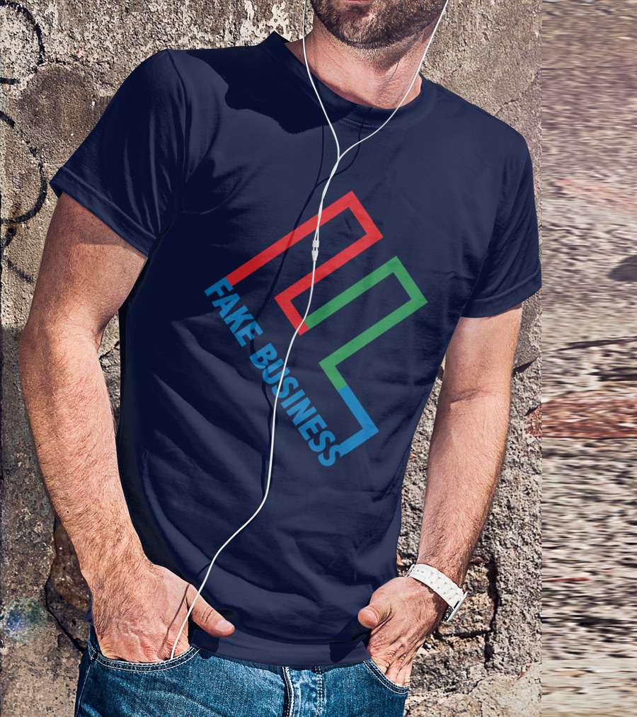Fake Business Logo With Red Green Blue Lines T-Shirt