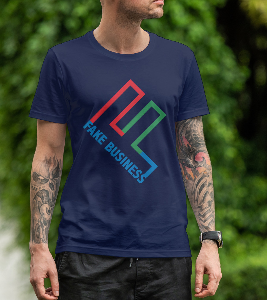 Fake Business Logo With Red Green Blue Lines T-Shirt