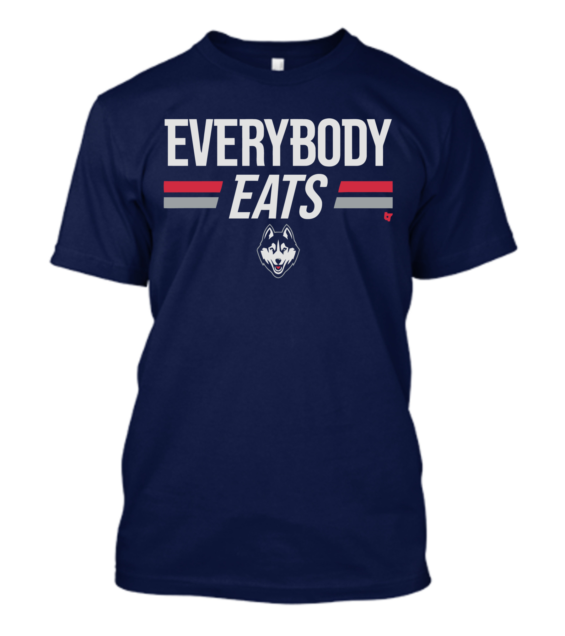 UConn Everybody Eats Husky Logo Navy Blue T-Shirt