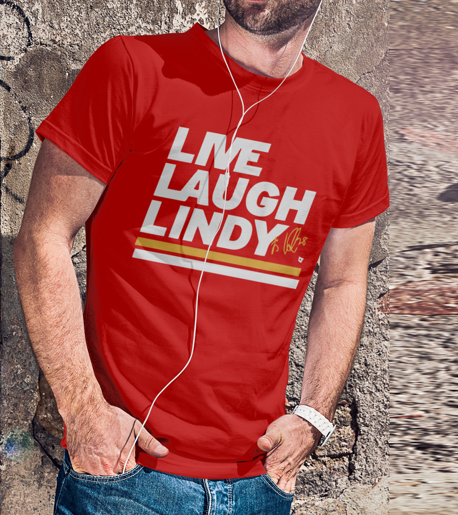 Elias Lindholm Live Laugh Lindy Bold Red Text With Signature T-Shirt
