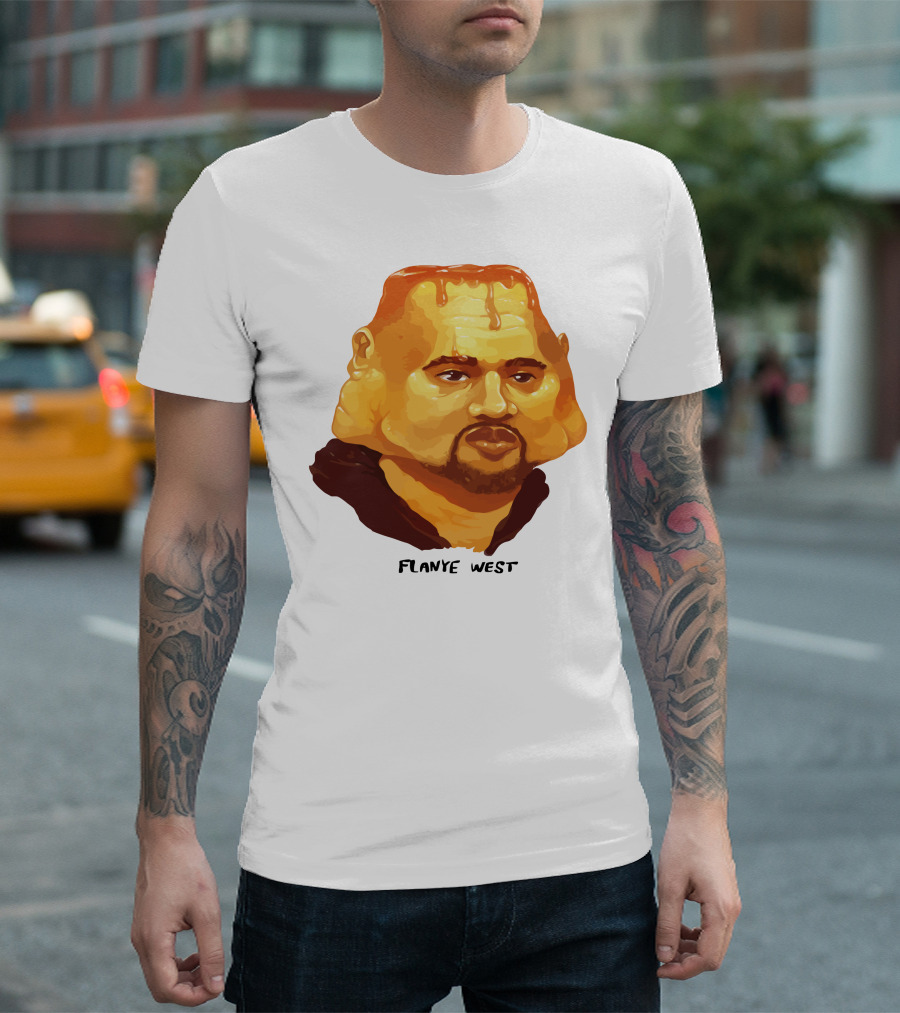Flanye West Pancake Head Parody Caricature T-Shirt