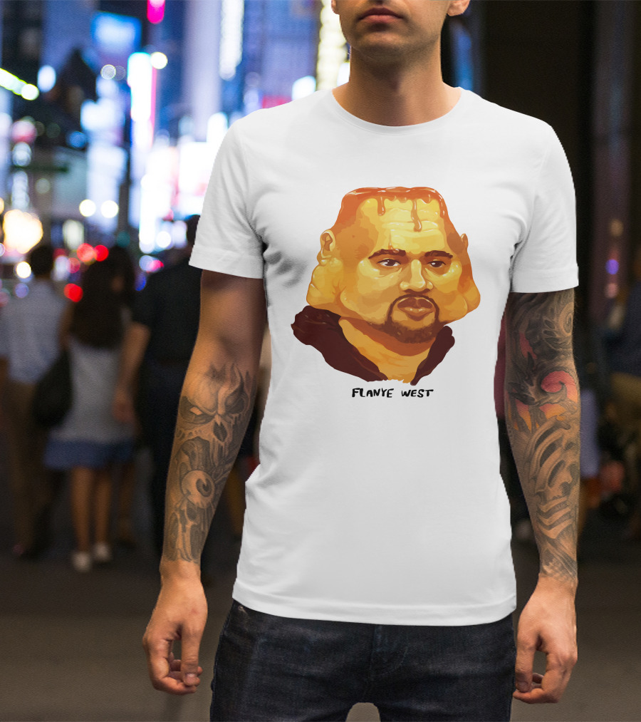 Flanye West Pancake Head Parody Caricature T-Shirt