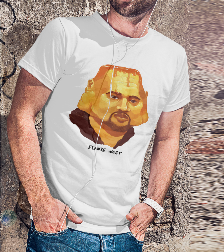 Flanye West Pancake Head Parody Caricature T-Shirt