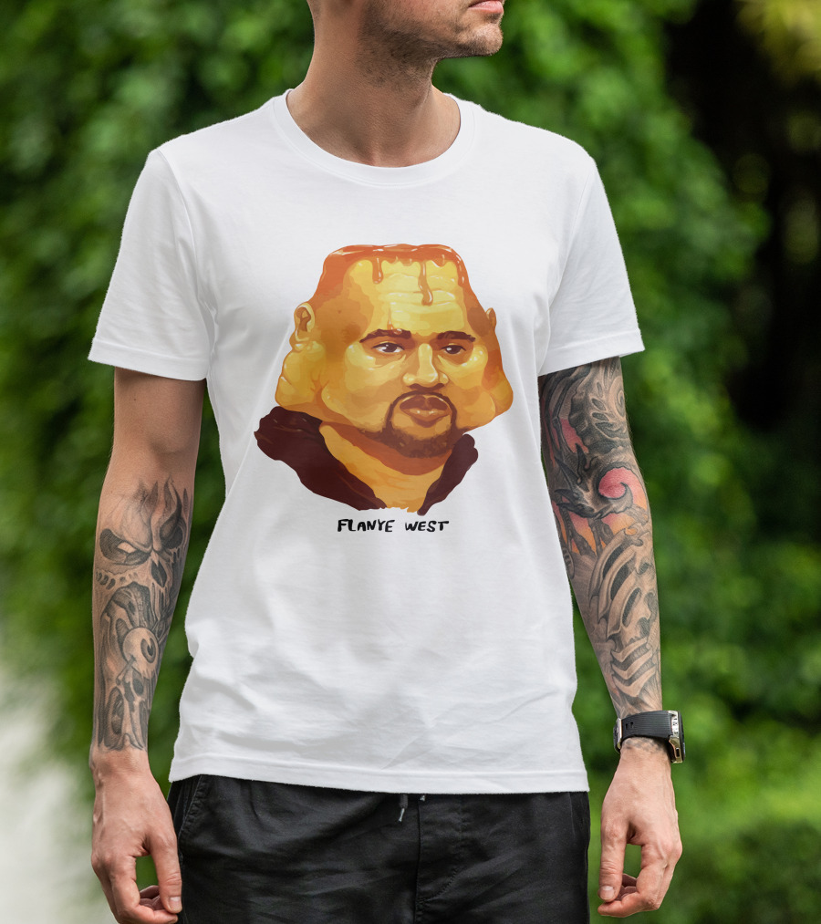 Flanye West Pancake Head Parody Caricature T-Shirt
