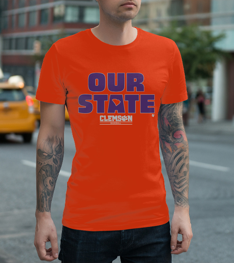 Clemson Baseball Our State South Carolina Outline T-Shirt