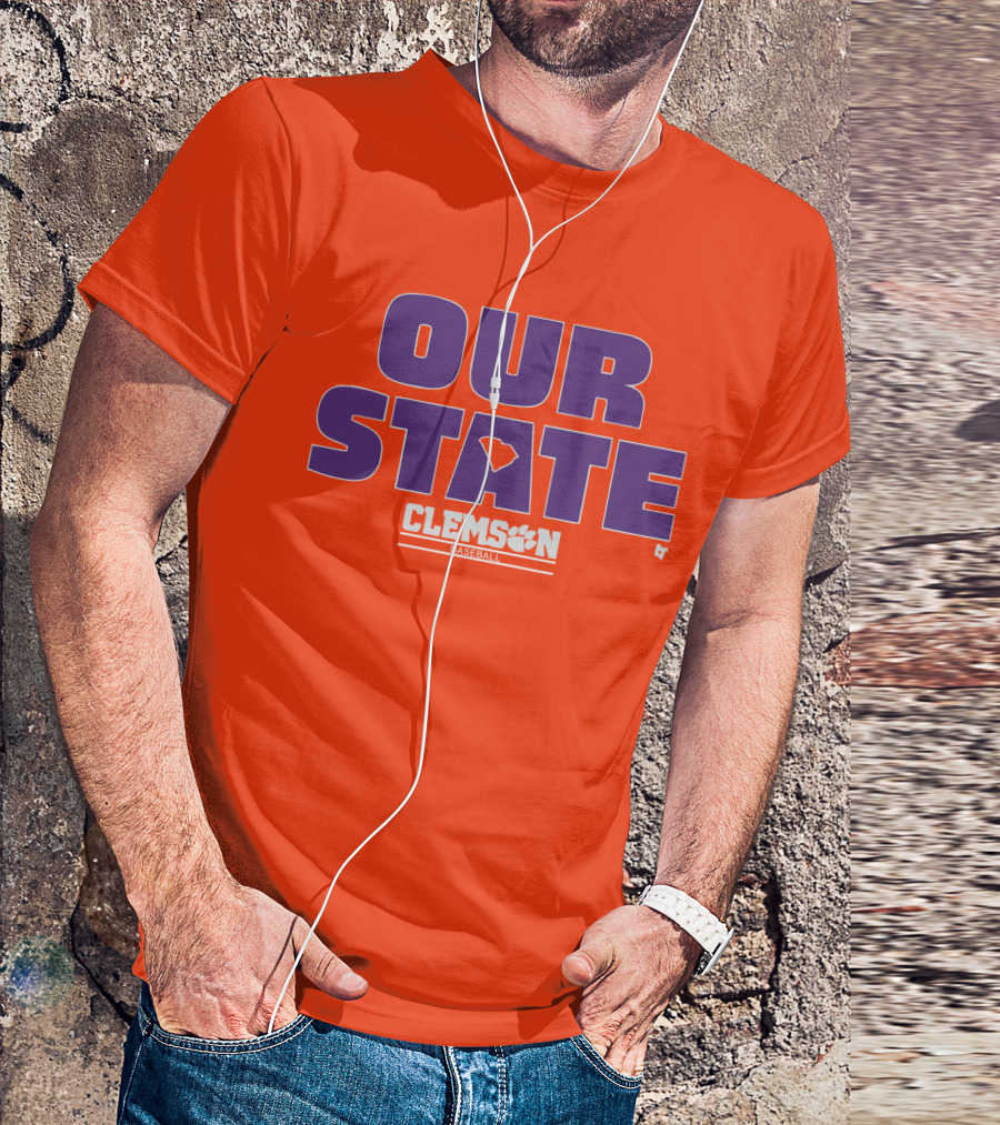 Clemson Baseball Our State South Carolina Outline T-Shirt