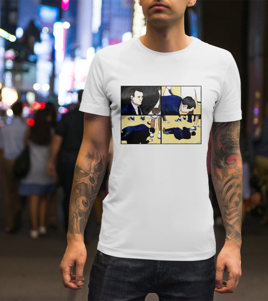 Collapse Basketball Comic Coach On Court Scene T-Shirt