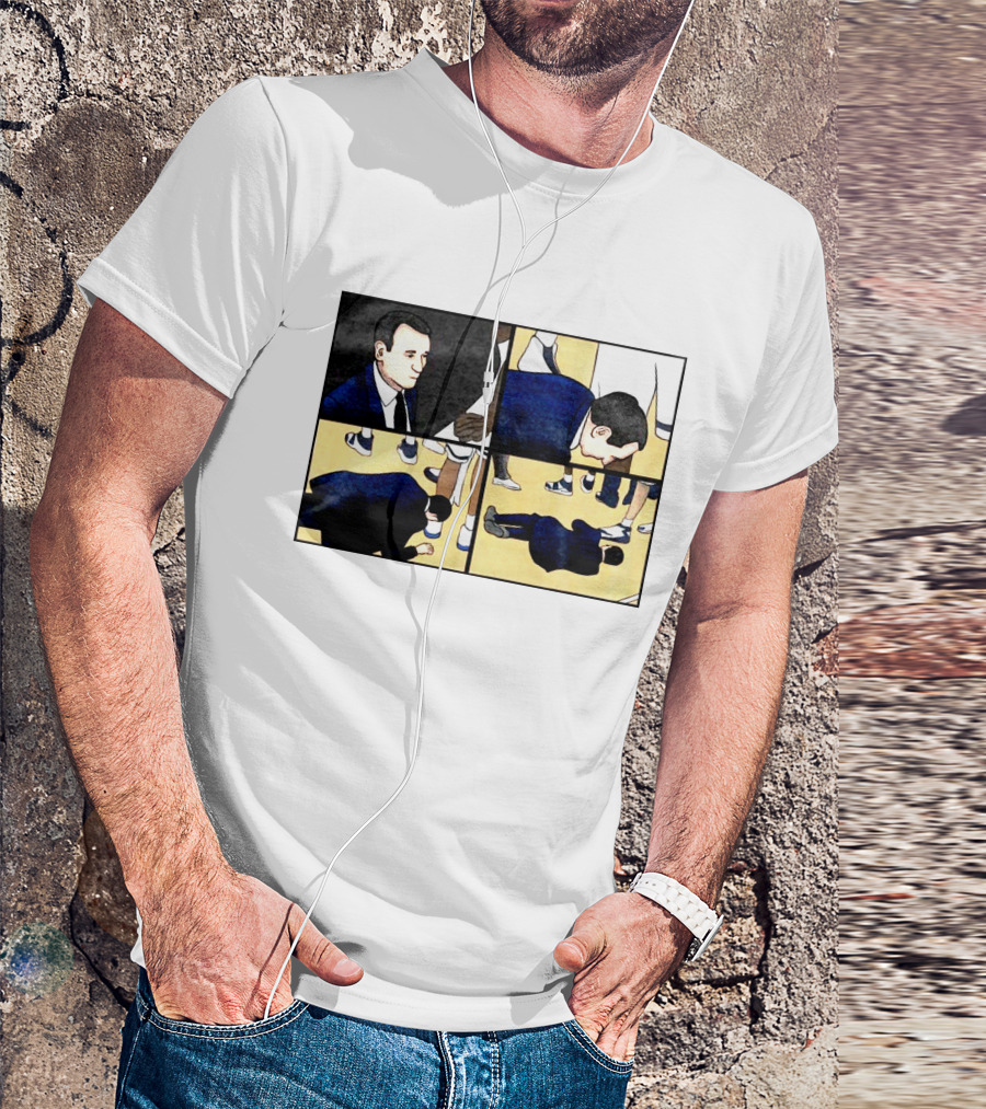Collapse Basketball Comic Coach On Court Scene T-Shirt
