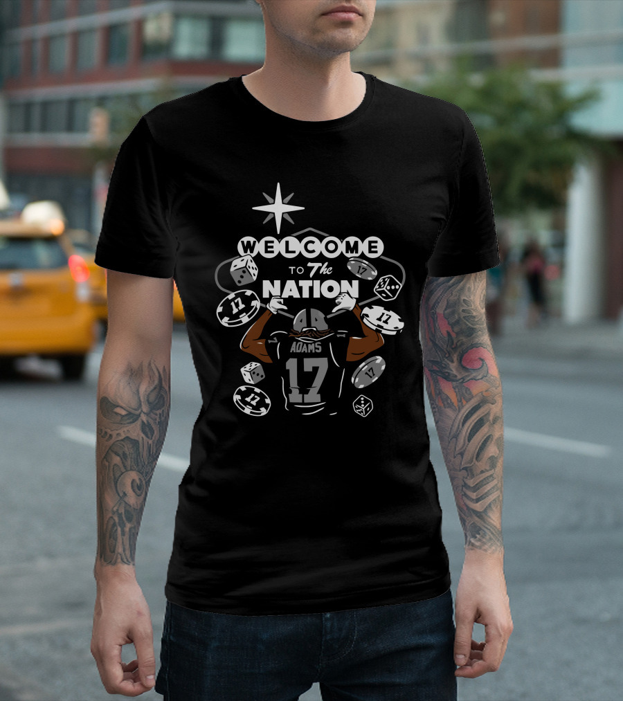 Welcome to Raider Nation Adams 17 Football Dice Star T-Shirt