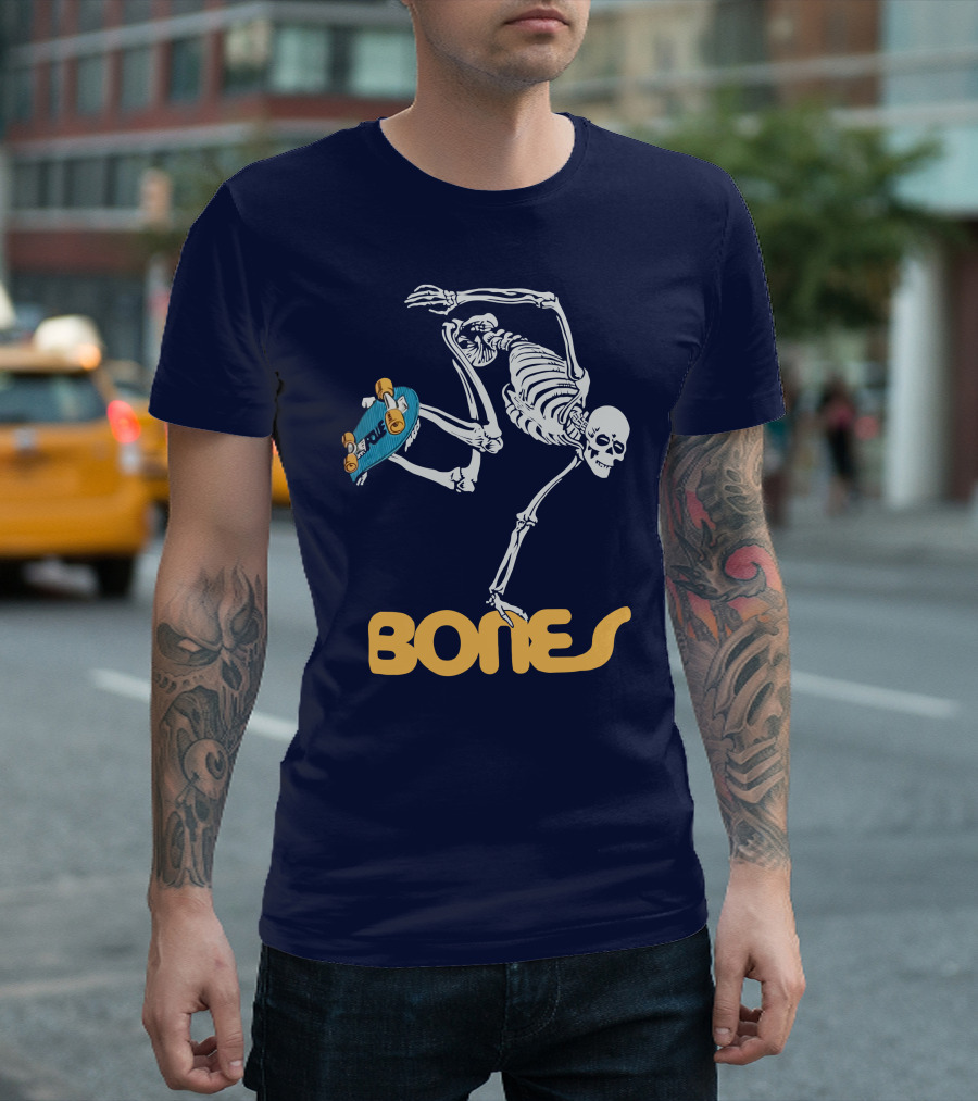 Bones Brigade Skeleton On Skateboard T-Shirt