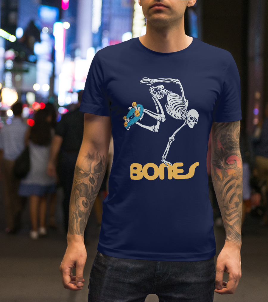 Bones Brigade Skeleton On Skateboard T-Shirt
