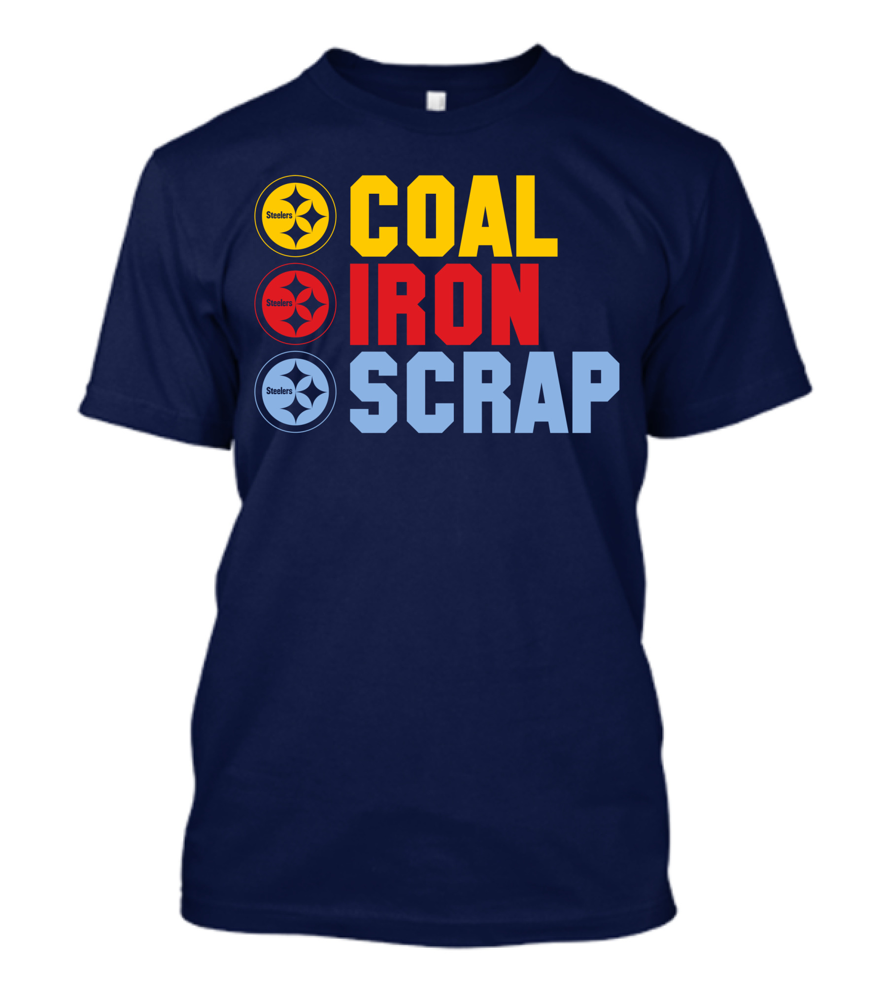 Steelers Coal Iron Scrap Football T-Shirt
