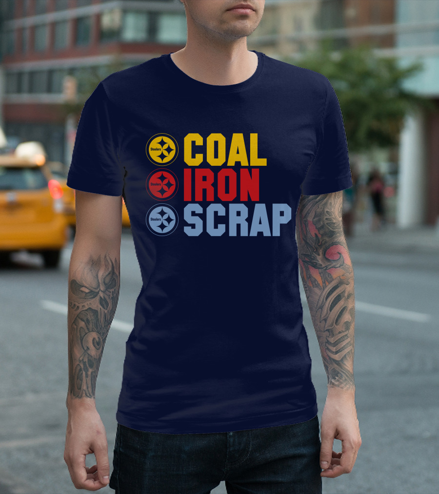 Steelers Coal Iron Scrap Football T-Shirt