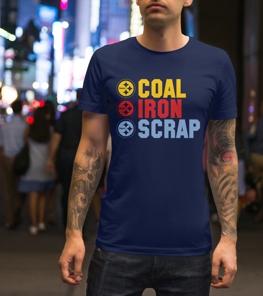 Steelers Coal Iron Scrap Football T-Shirt