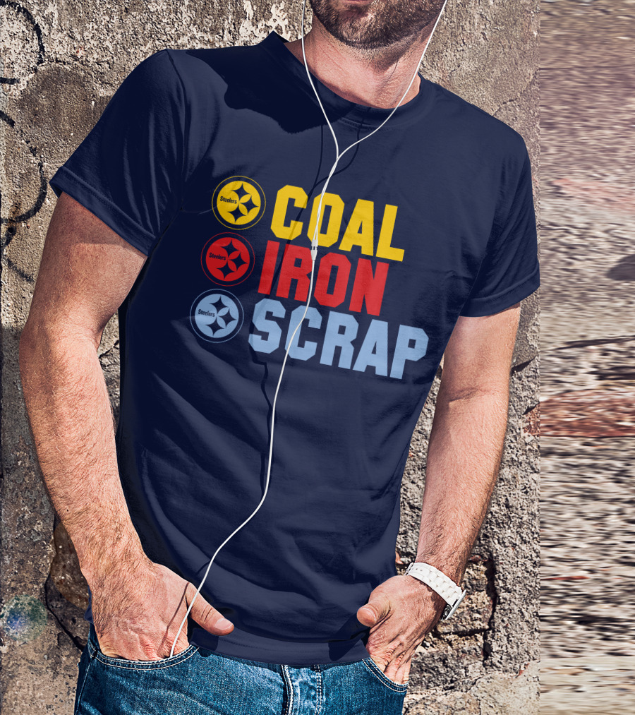 Steelers Coal Iron Scrap Football T-Shirt