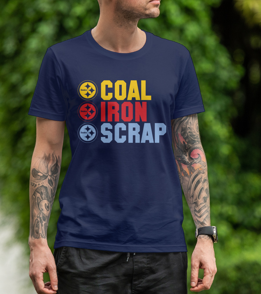 Steelers Coal Iron Scrap Football T-Shirt