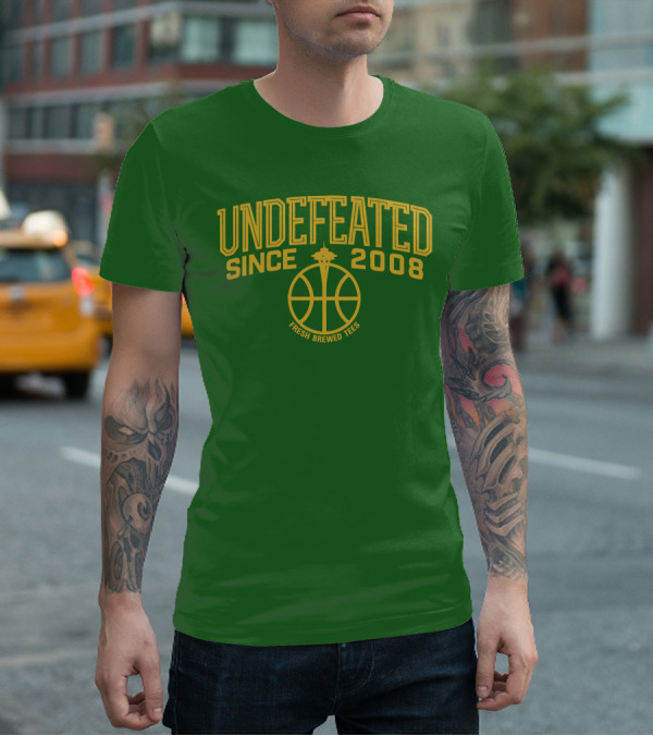 Undefeated Since 2008 Fresh Brewed Tees Basketball T-Shirt