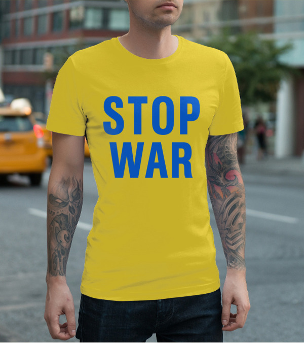Illia Kovtun Stop War Shirt Bold Blue Typography T-Shirt