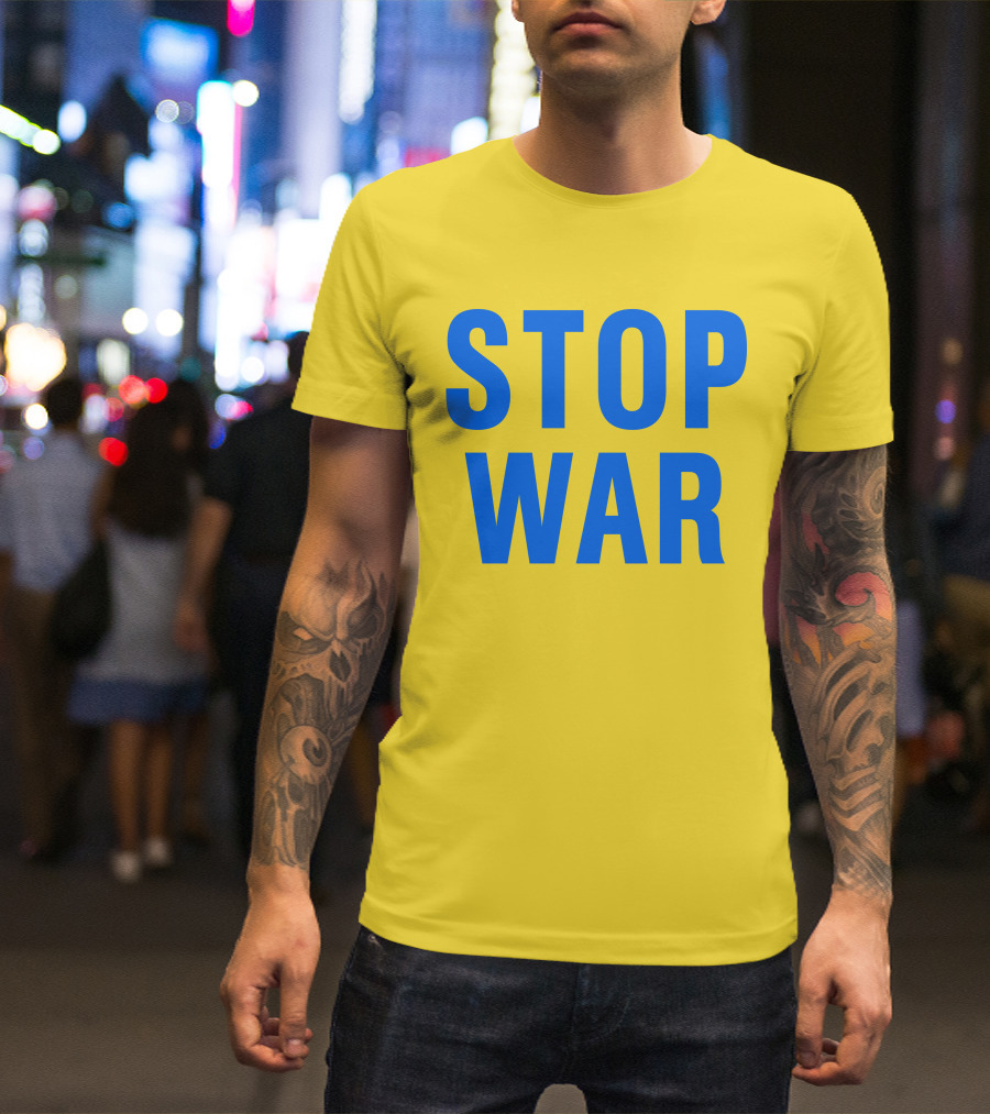 Illia Kovtun Stop War Shirt Bold Blue Typography T-Shirt