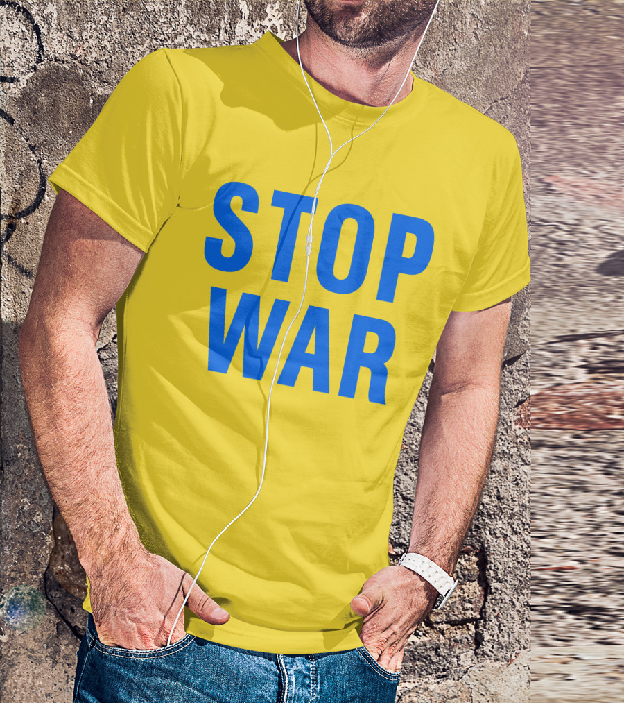 Illia Kovtun Stop War Shirt Bold Blue Typography T-Shirt