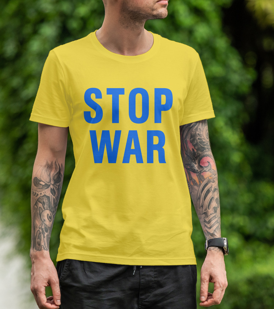 Illia Kovtun Stop War Shirt Bold Blue Typography T-Shirt