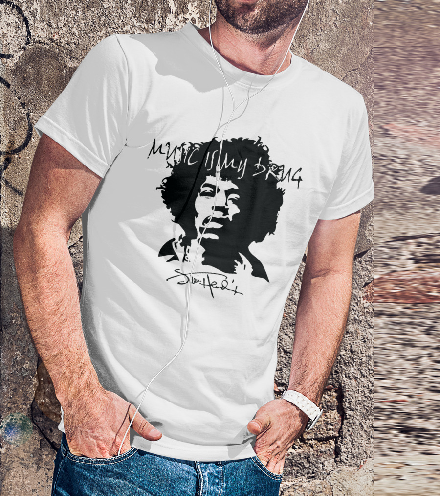 Jimi Hendrix Music Is My Drug Face T-Shirt