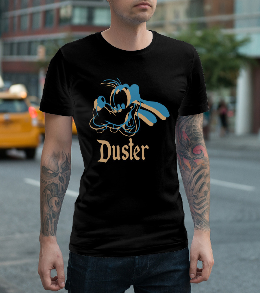 Pluto Duster Retro Cartoon Blue Line T-Shirt
