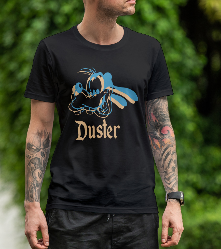 Pluto Duster Retro Cartoon Blue Line T-Shirt