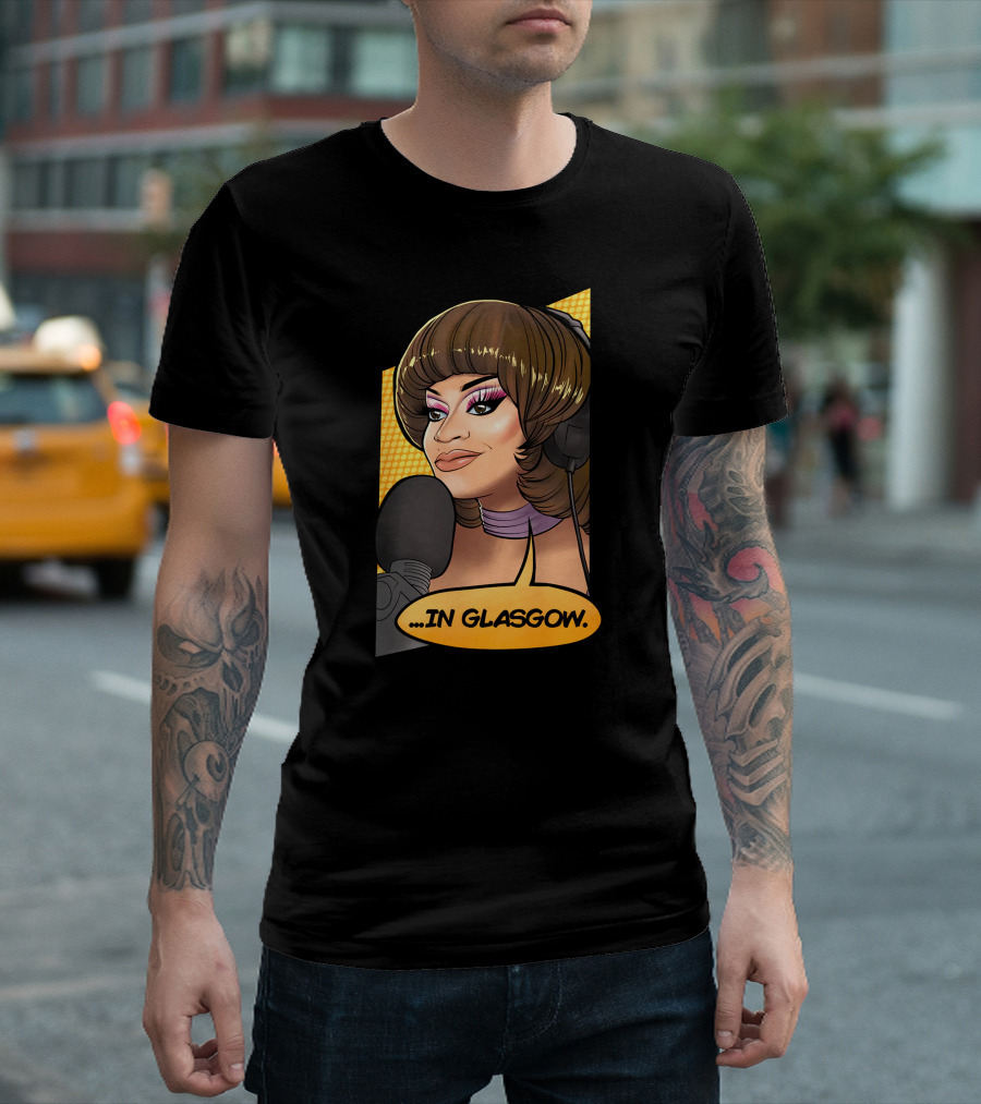 mybest judy .in glasgow pop art style radio host microphone comic T-Shirt