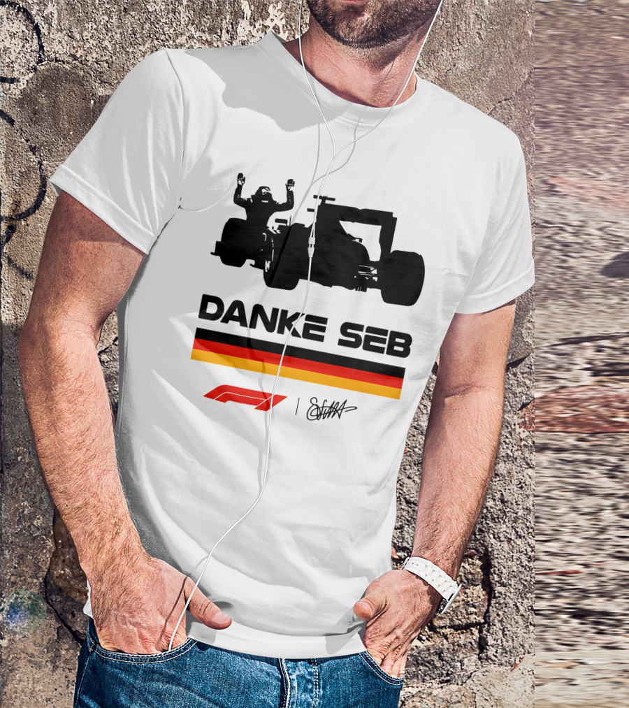 Sebastian Vettel Danke Seb Formula 1 F1 German Flag Racing T-Shirt
