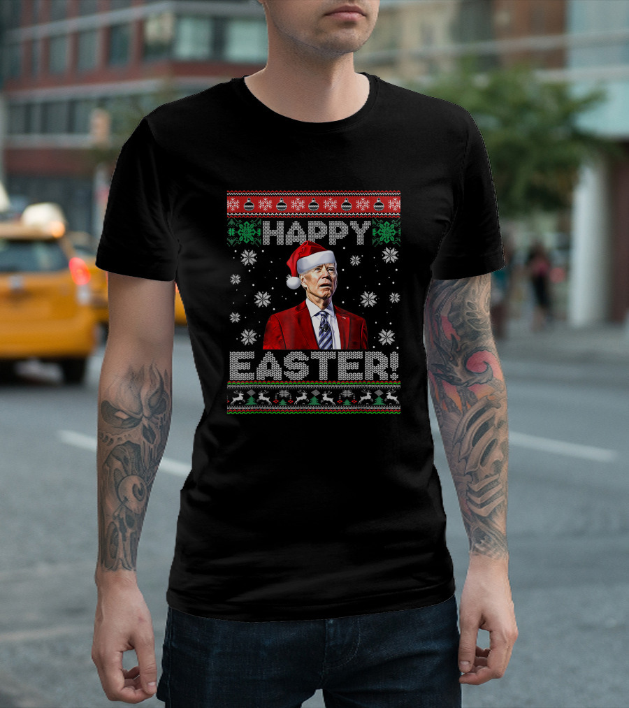Biden Santa Hat Happy Easter Christmas T-Shirt