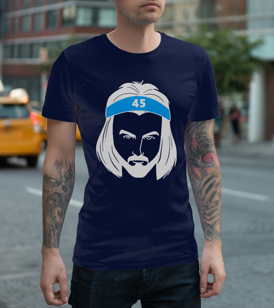 Tar Heel Illustrated Brady Manek Number 45 Stencil T-Shirt