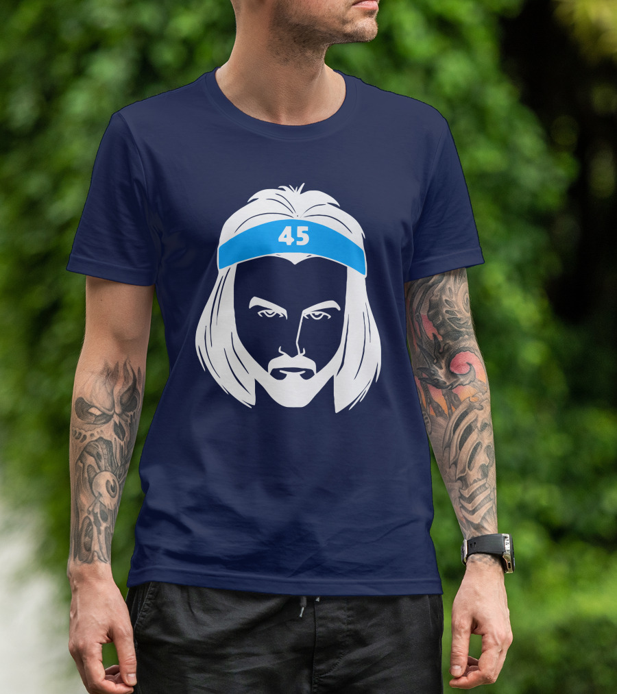 Tar Heel Illustrated Brady Manek Number 45 Stencil T-Shirt