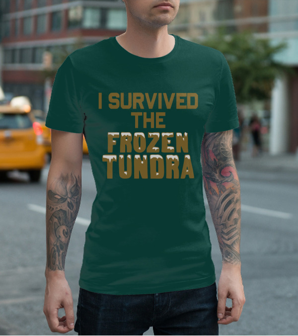 I Survived The Frozen Tundra Statement With Ice-Capped Letters T-Shirt