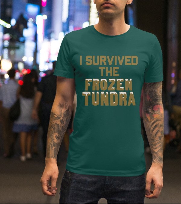I Survived The Frozen Tundra Statement With Ice-Capped Letters T-Shirt