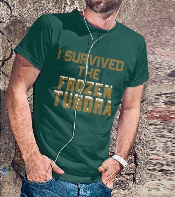 I Survived The Frozen Tundra Statement With Ice-Capped Letters T-Shirt